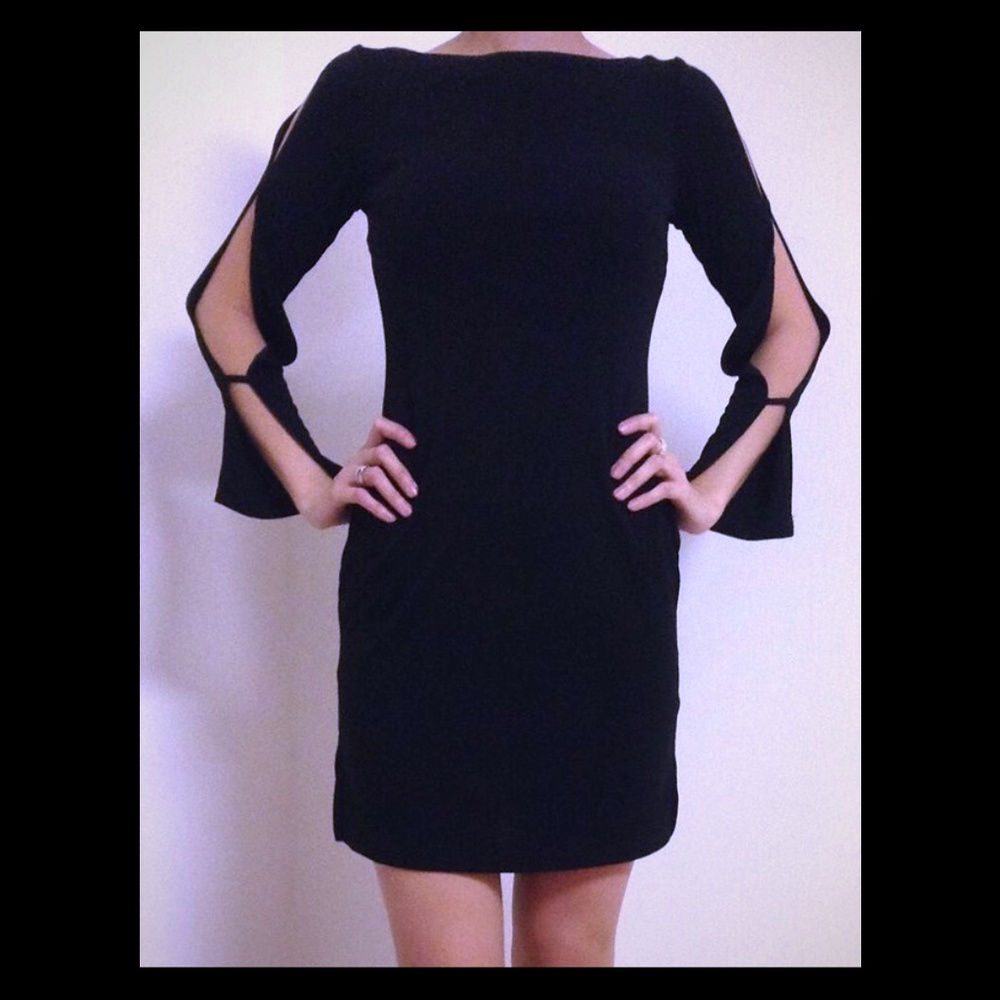 Cut-out sleeve cocktail dress